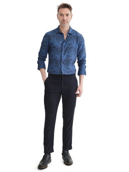 Rare Rabbit - Men Navy Blue Abstract Casual Shirt