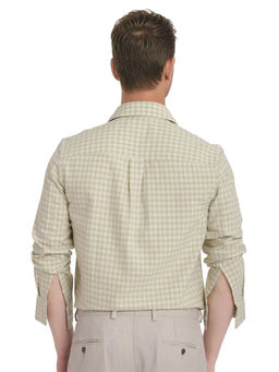 Rare Rabbit - Men Green Checks Casual Shirt