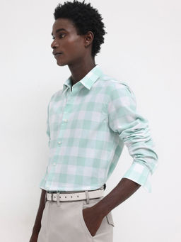 Rare Rabbit - Men Turquoise Checks Casual Shirt