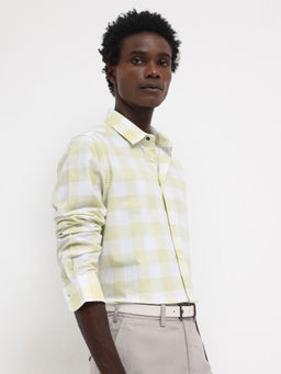 Rare Rabbit - Men Yellow Checks Casual Shirt