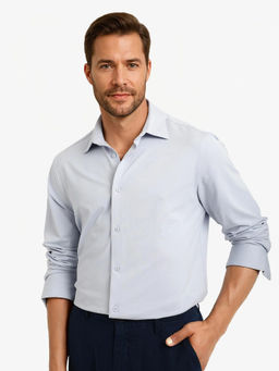 Rare Rabbit - Men Blue Solid Casual Shirt