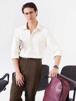 Rare Rabbit - Men Yellow Solid Formal Shirt