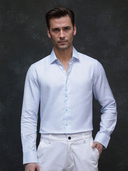 Rare Rabbit - Men Blue Solid Casual Shirt