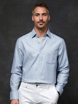 Rare Rabbit - Men Blue Checks Casual Shirt