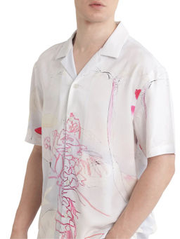 Rare Rabbit - Men Off White Abstract Casual Shirt
