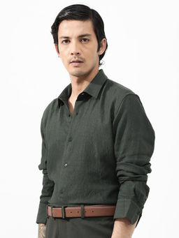 Rare Rabbit - Men Green Solid Casual Shirt