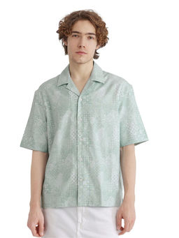Rare Rabbit - Men Green Abstract Casual Shirt