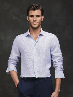 Rare Rabbit - Men Blue Solid Casual Shirt