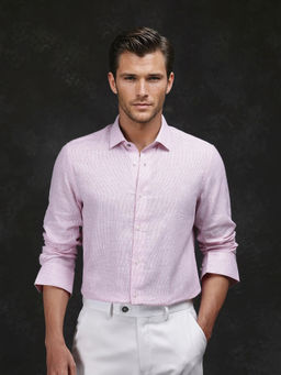 Rare Rabbit - Men Pink Solid Casual Shirt