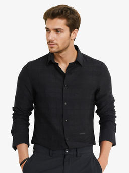 Rare Rabbit - Men Black Checks Casual Shirt