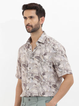 Rare Rabbit - Men Beige Printed Casual Shirt
