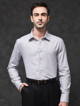 Rare Rabbit - Men Grey Printed Party Shirt