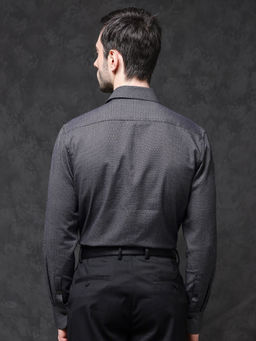 Rare Rabbit - Men Charcoal Printed Party Shirt