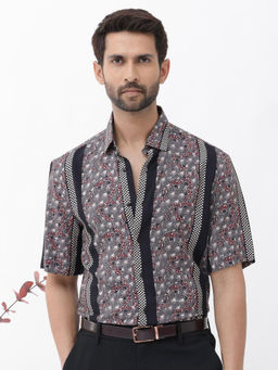 Rare Rabbit - Men Grey Printed Casual Shirt