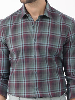 Rare Rabbit - Men Blue Checks Casual Shirt