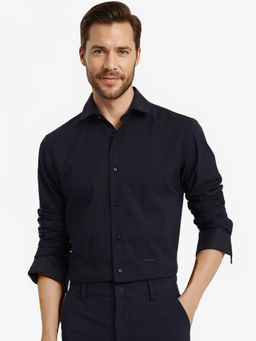 Rare Rabbit - Men Navy Blue Stripes Casual Shirt