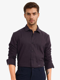 Rare Rabbit - Men Purple Stripes Casual Shirt