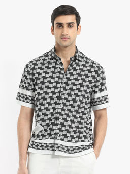 Rare Rabbit - Men Black Printed Casual Shirt