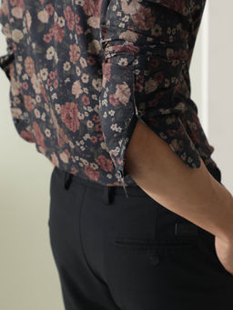 Rare Rabbit - Men Black Floral Casual Shirt