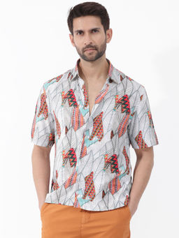 Rare Rabbit - Men Multi-Color Printed Casual Shirt