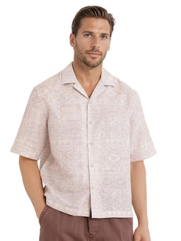 Rare Rabbit - Men Beige Printed Casual Shirt