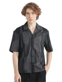 Rare Rabbit - Men Black Abstract Casual Shirt