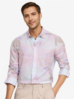 Rare Rabbit - Men Multi-Color Abstract Casual Shirt