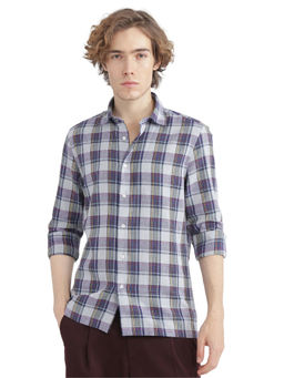 Rare Rabbit - Men Blue Checks Casual Shirt