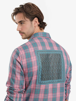 Rare Rabbit - Men Pink Checks Casual Shirt