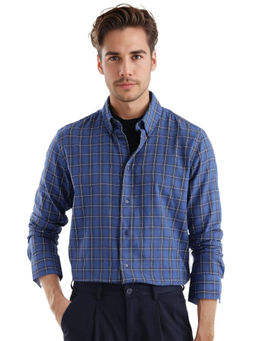 Rare Rabbit - Men Blue Checks Casual Shirt