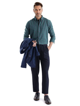 Rare Rabbit - Men Green Checks Casual Shirt