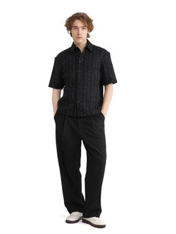 Rare Rabbit - Men Black Stripes Casual Shirt