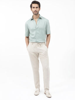 Rare Rabbit - Men Green Textured Casual Shirt