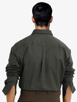 Rare Rabbit - Men Olive Solid Casual Shirt