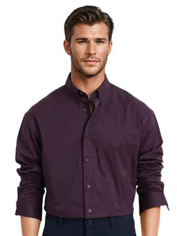 Rare Rabbit - Men Purple Solid Casual Shirt