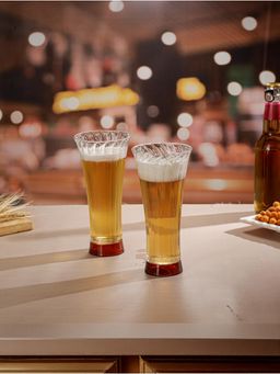 Trovea's - Foam & Flow Beer Glass (Pack Of 2)