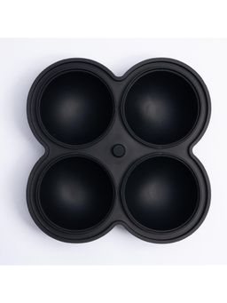NATURALLY YOURS - Silicone 4 Ice Ball Tray 153 X 153 X 67 Mm Clear Lid Black Bottom