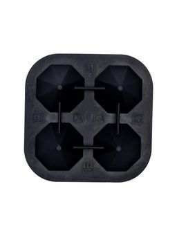NATURALLY YOURS - Silicone 4 Cube Diamond Ice Ball Tray 135 X 135 X 55 Mm Clear Lid Black Bottom