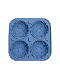 NATURALLY YOURS - Silicone Football Ice Ball Tray 143 X 143 X 64 Mm Clear Lid Blue Bottom