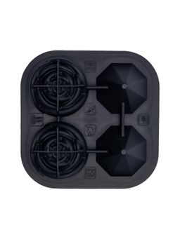 NATURALLY YOURS - Silicone 2 Rose 2 Diamond Tray 135 X 135 X 53 Mm Clear Lid Black Bottom