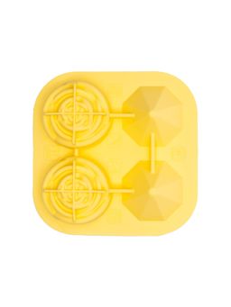 NATURALLY YOURS - Silicone 2 Rose 2 Diamond Tray 135 X 135 X 53 Mm Clear Lid Yellow Bottom