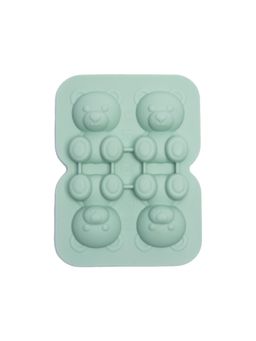 NATURALLY YOURS - Silicone Bear Shape Ice Ball Tray 145 X 110 X 35 Mm Clear Lid Ai Green Bottom