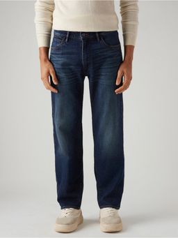 Levi's - Men's 555 Dark-Blue Loose Fit Mid Rise Jeans