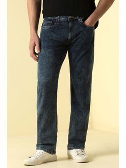Allen Solly - Men Navy Blue Mid Wash Jeans