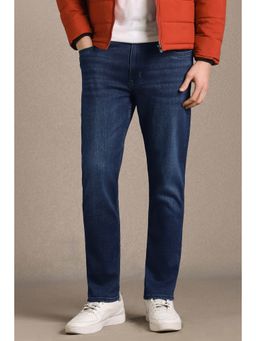 Louis Philippe - Men Navy Blue Mid Smart Fit Jeans