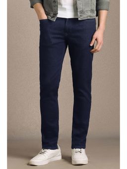 Louis Philippe - Men Navy Blue Dark Wash Regular Fit Jeans