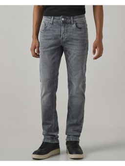 Mufti - Grey Wash Solid Men Jeans