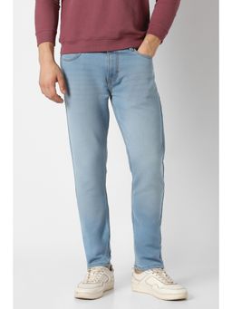 Peter England - Men Light Blue Regular Light Wash Jeans