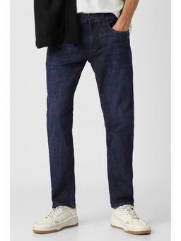 Peter England - Men Navy Blue Light Wash Jeans