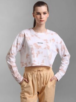 Kazo - Beige Tie Dye Sweatshirt